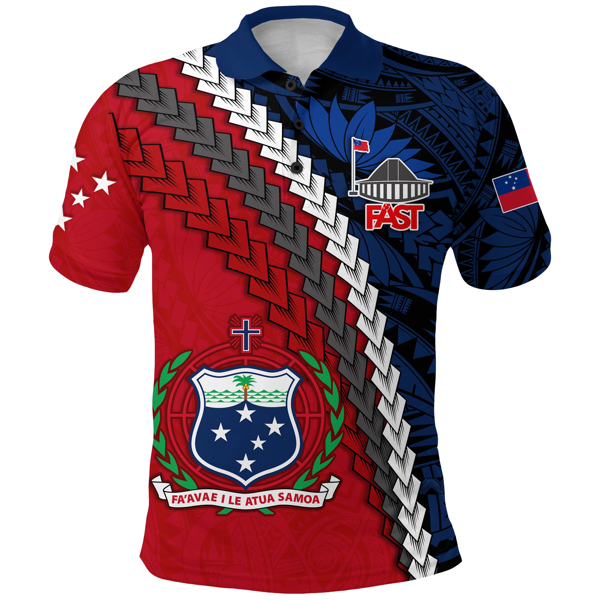 F.A.S.T Samoa Polo Shirt - Polynesian LT13 Red - Polynesian Pride