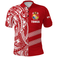Tonga Rugby Polo Shirt - Rustic Unisex Red - Polynesian Pride