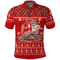 Custom Tonga Christmas Kilisimasi Fiefia Santas Polynesia Polo Shirt LT2 - Polynesian Pride
