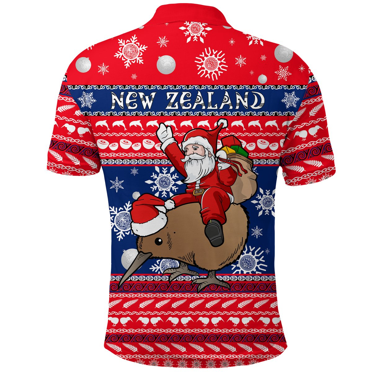 New Zealand Maori Meri Kirihimete Polo Shirt LT2 - Polynesian Pride