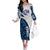 Polynesian Pride Tonga Polynesian Tribal Women Off Shoulder Long Sleeve Dress Colorful Color Women Blue - Polynesian Pride