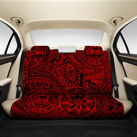 Polynesian Hawaiian Style Tribal Tattoo Red Back Seat Cover One Size Red Back Car Seat Covers - Polynesian Pride