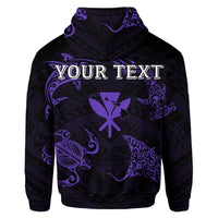 Custom Polynesian Turtle Hammerhead Shark Ray Kanaka Hawaii Hoodie Circle Purple - Polynesian Pride