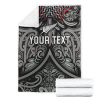 (Custom Personalised) New Zealand Silver Fern Rugby Premium Blanket All Black NZ Maori Pattern LT13 - Polynesian Pride