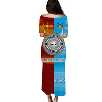 Fiji And Rotuma Tapa Pattern Puletasi Dress Together LT8 - Polynesian Pride