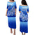 Federated States Of Micronesia Puletasi Dress Polynesian Floral Tribal LT9 Long Dress Blue - Polynesian Pride