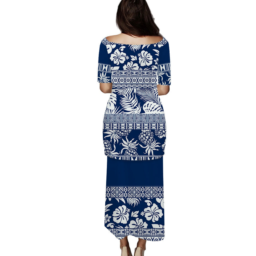 Polynesian Puletasi Dress Hibiscus Tropical Leaves Pattern Ver.01 LT14 - Polynesian Pride