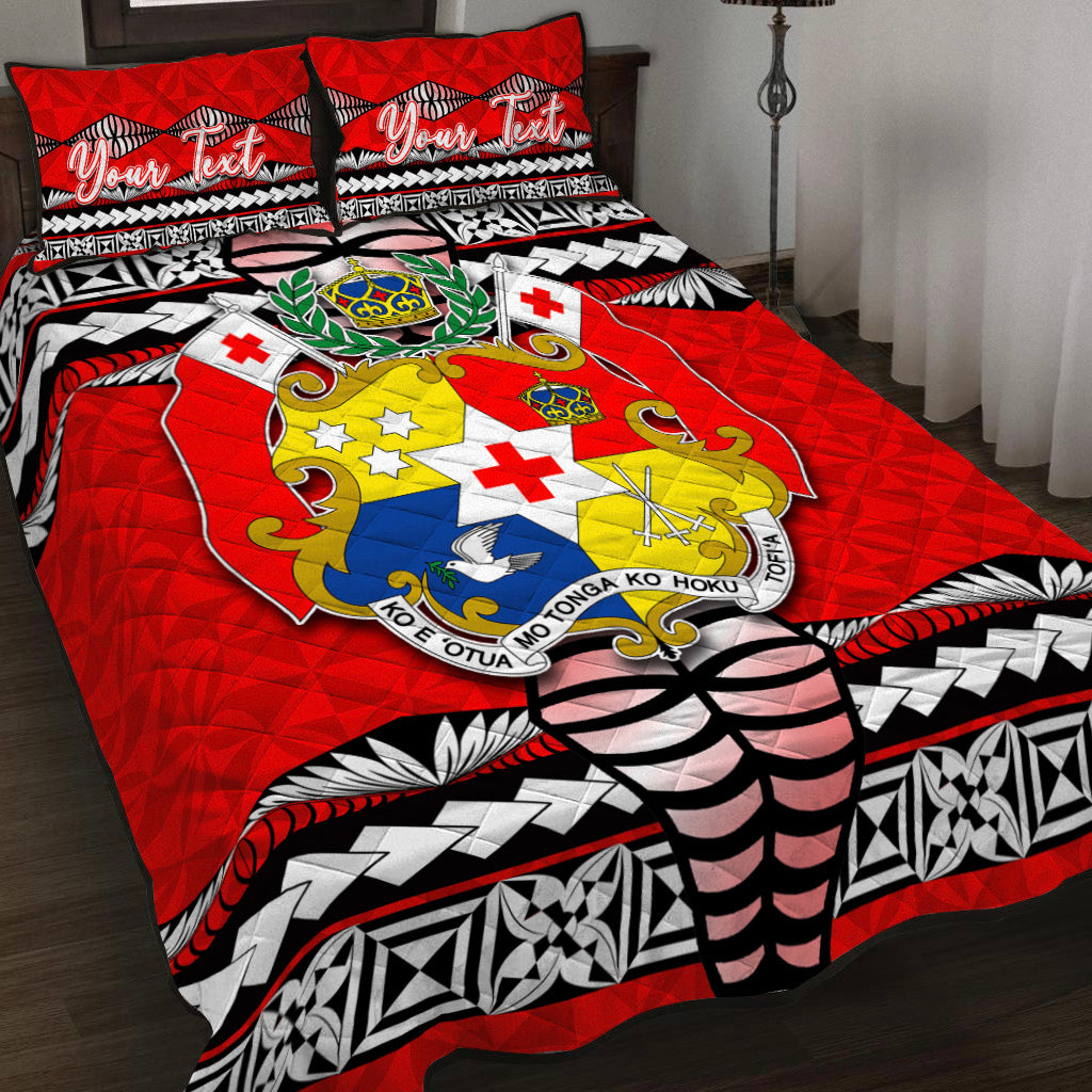 (Custom Personalised) Tonga Ngatu Quilt Bed Set Red Style LT6 - Polynesian Pride