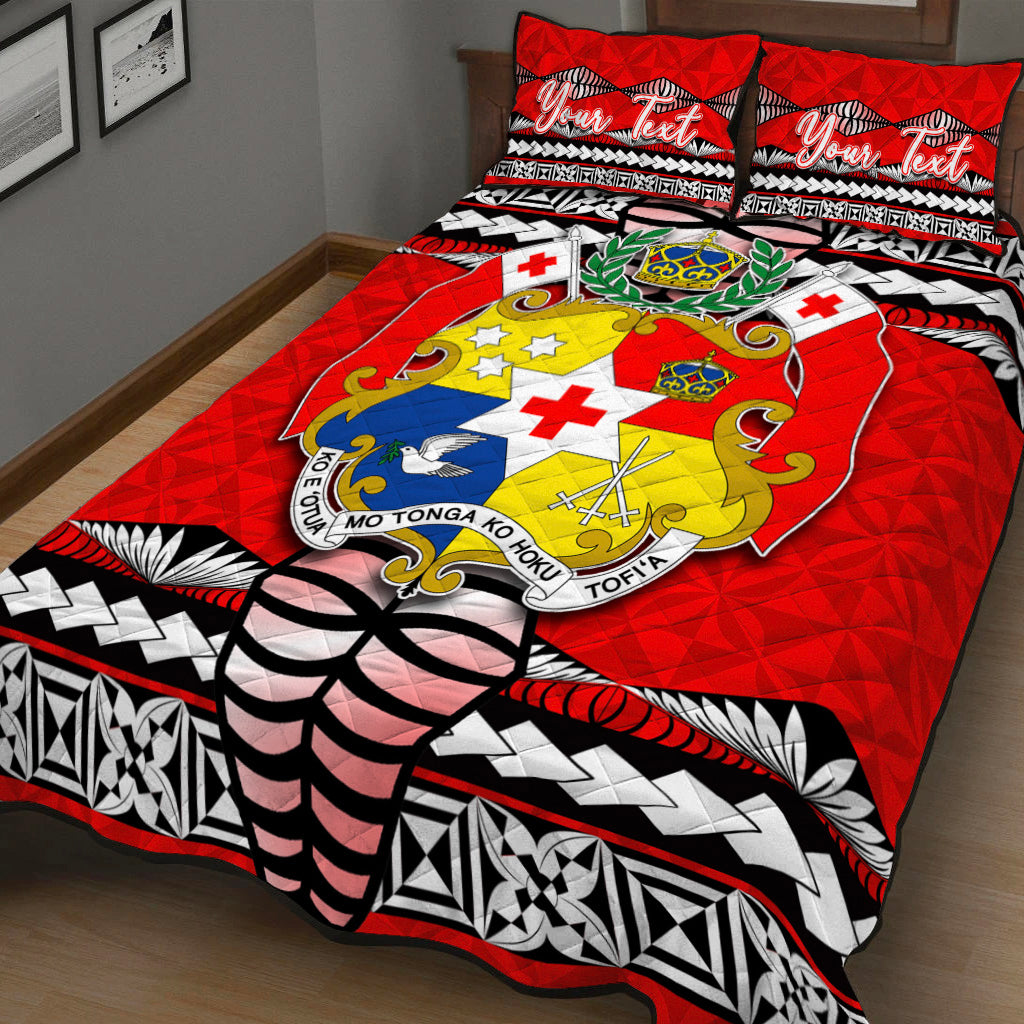 (Custom Personalised) Tonga Ngatu Quilt Bed Set Red Style LT6 Red - Polynesian Pride