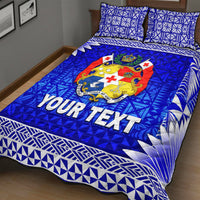 (Custom Personalised) Tonga Coat Of Arms Quilt Bed Set Simplified Version - Blue LT8 - Polynesian Pride