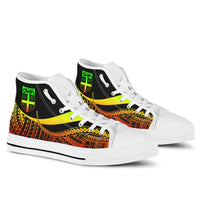 Fiji Custom Personalised High Top Shoes Reggae - Polynesian Tentacle Tribal Pattern - Polynesian Pride