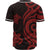 Fiji Baseball Shirt - Red Tentacle Turtle Crest - Polynesian Pride