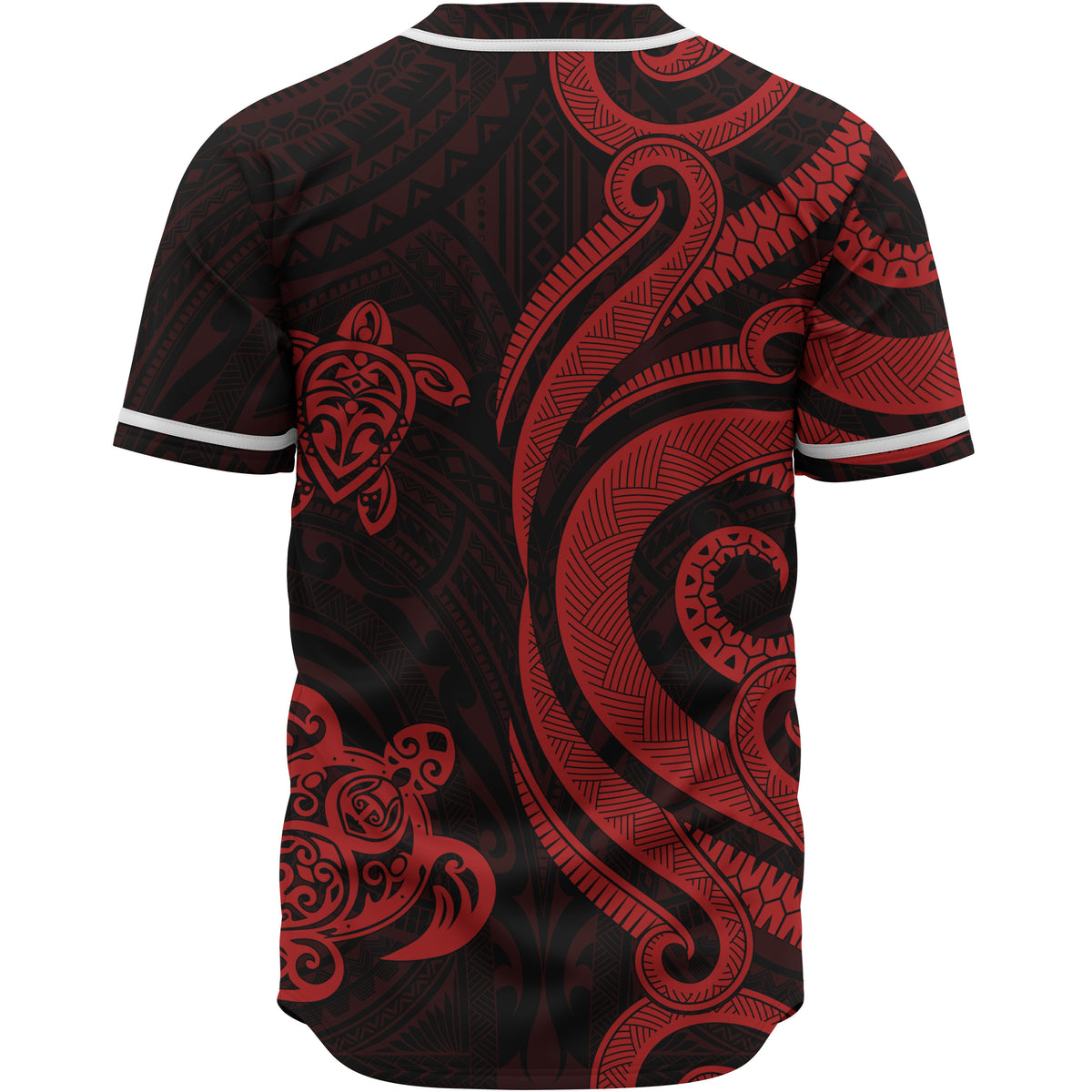 Cook Islands Baseball Shirt - Red Tentacle Turtle - Polynesian Pride