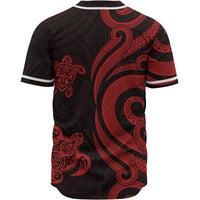 Tonga Baseball Shirt - Red Tentacle Turtle - Polynesian Pride
