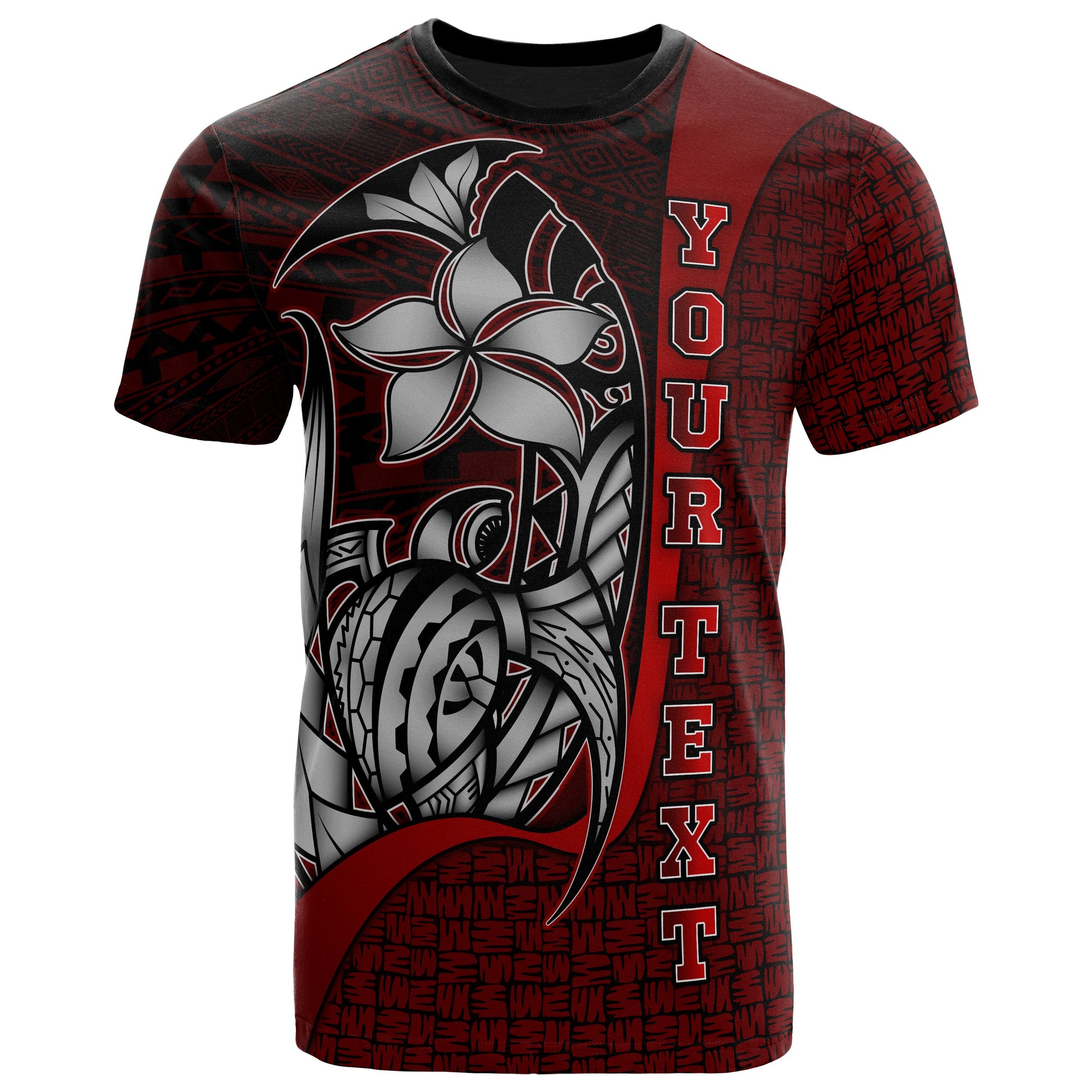 Guam Polynesian Custom T Shirt Red Turtle with Hook Unisex RED - Polynesian Pride