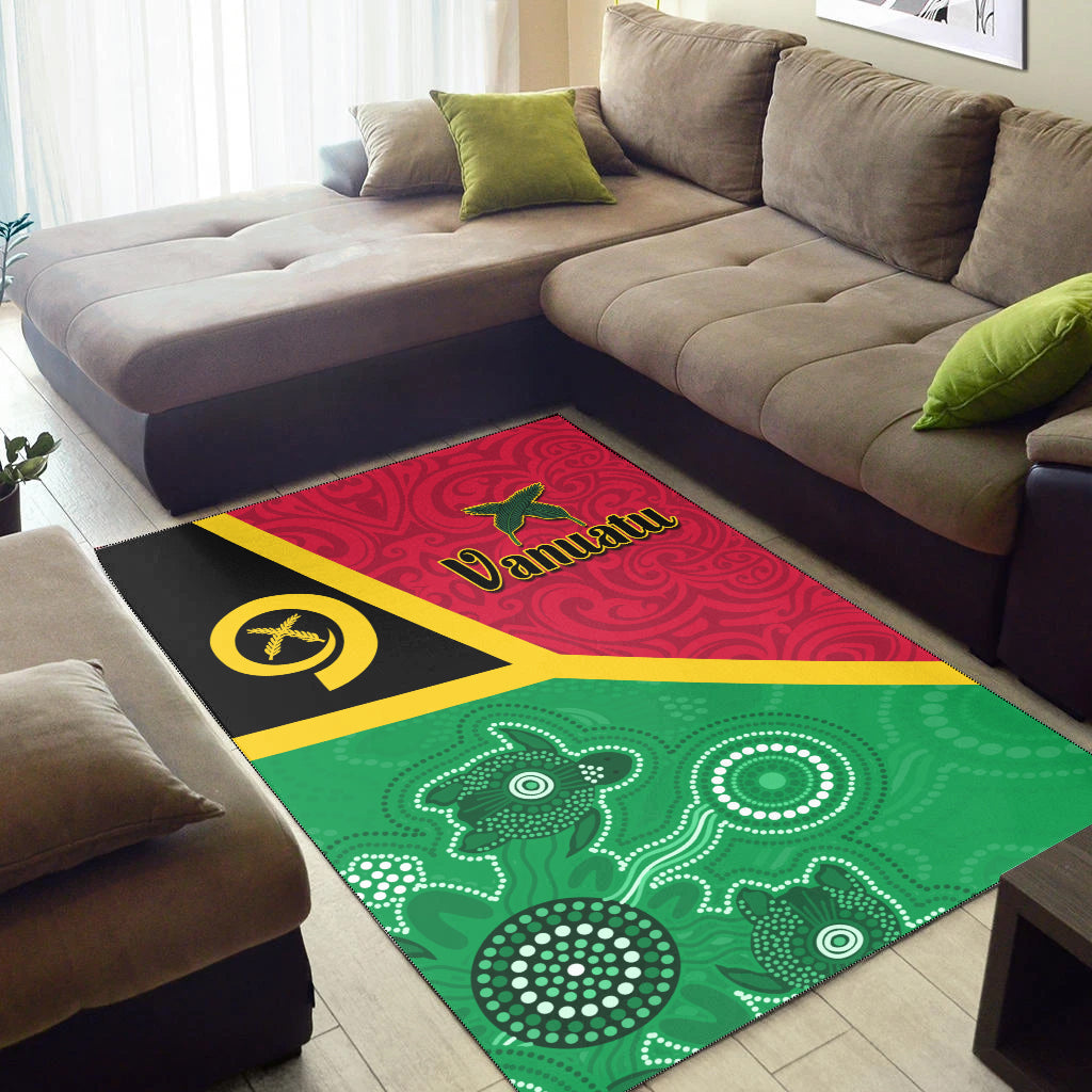Vanuatu Area Rug Aboriginal Turtle Mix Sand Drawing LT13 - Polynesian Pride