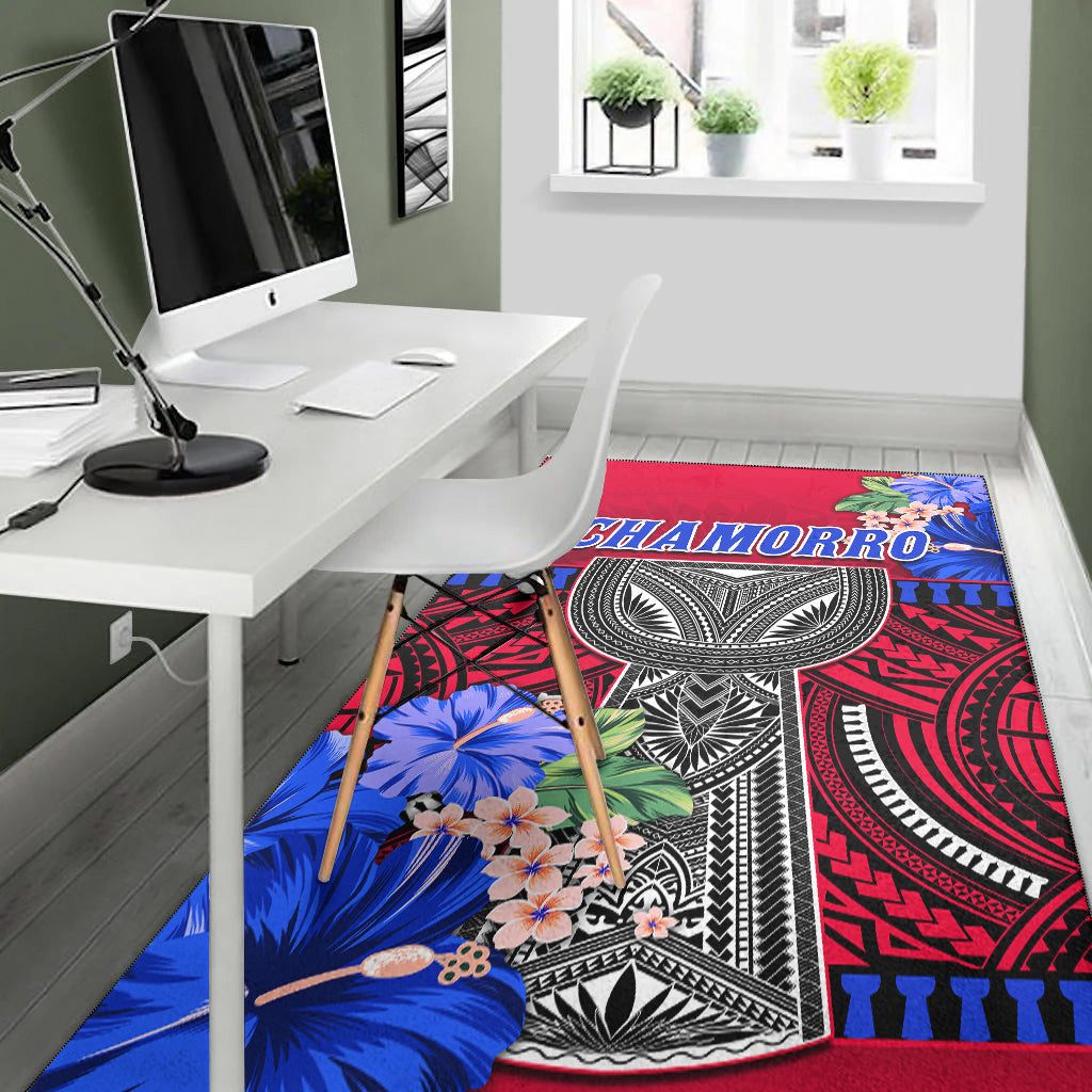 Guam Chamorro Area Rug Latte Stone Red Polynesian Haligi LT13 - Polynesian Pride