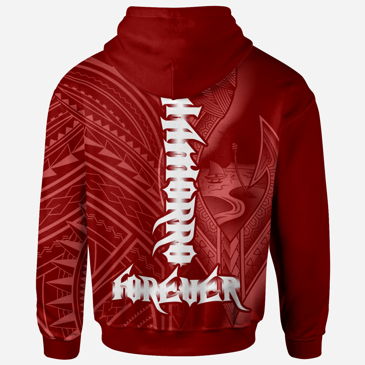 Guam Zip Hoodie Chamorro Forever Red Color - Polynesian Pride