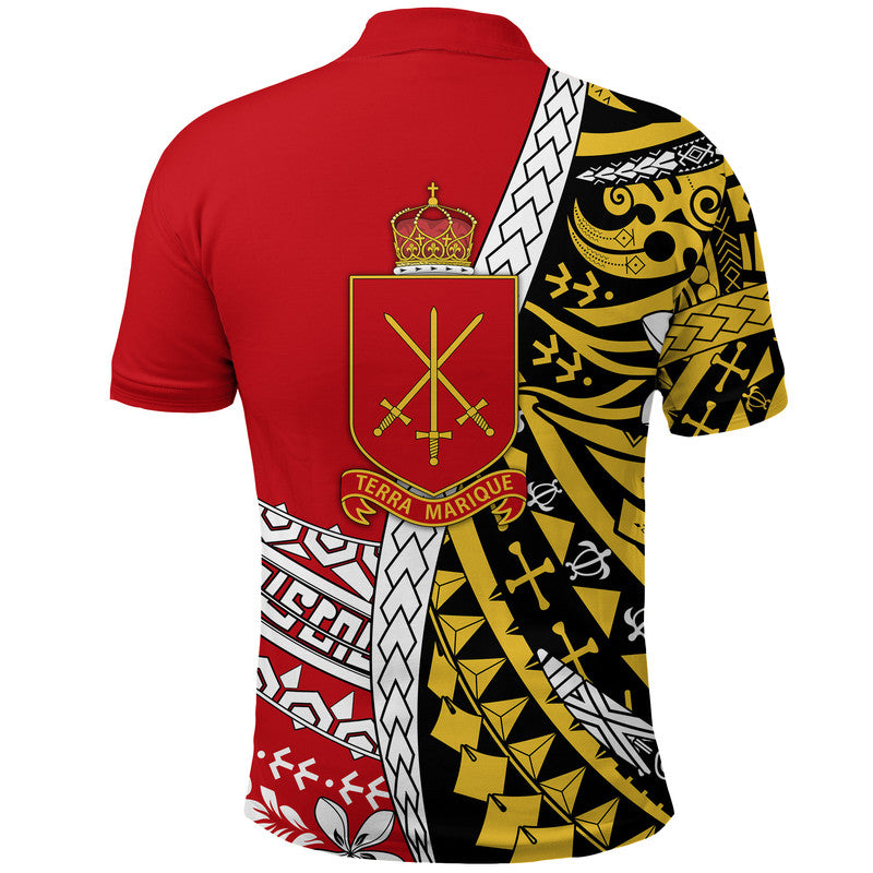 Custom Tonga Terra Marique Polo Shirt Red Polynesian Minimalist Style LT9 - Polynesian Pride