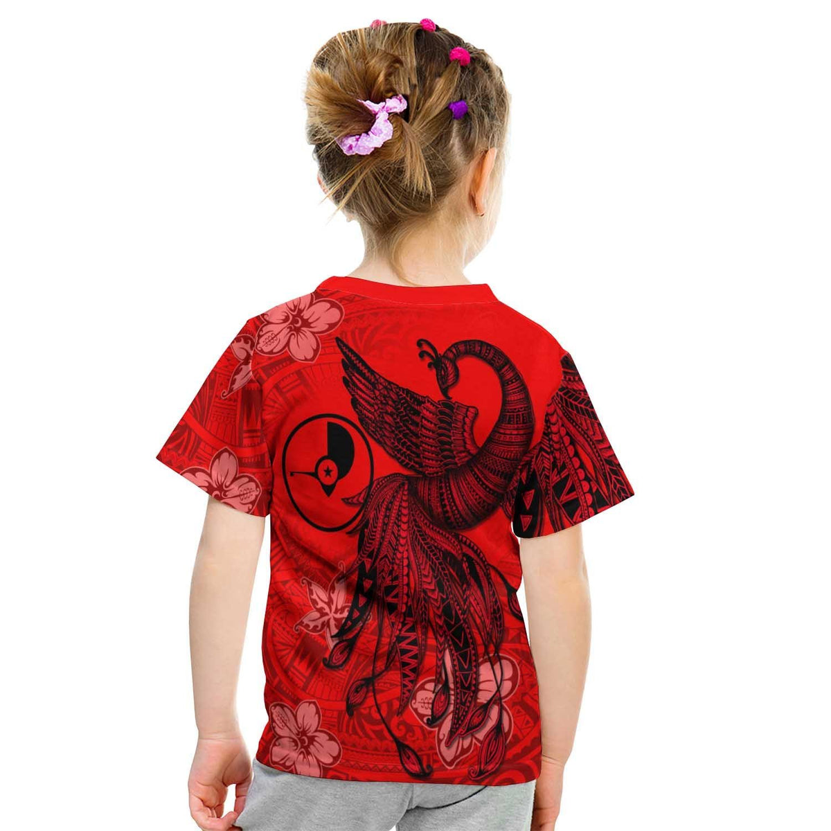 Yap T Shirt Polynesian Phoenix Bird, Fairytales Bird Red - Polynesian Pride