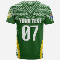 Custom Cook Islands Rugby Medallion of Stars T Shirt LT7 - Polynesian Pride