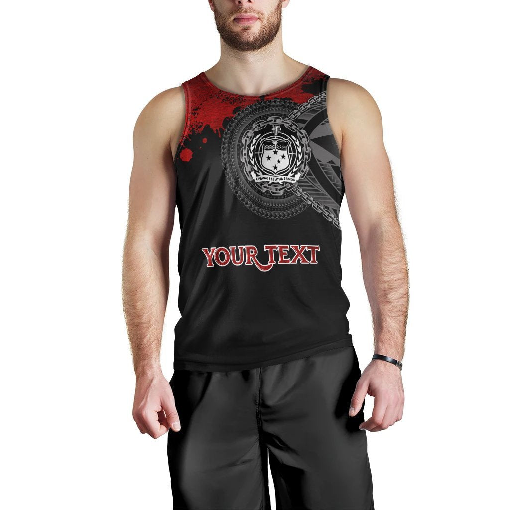 Samoa Polynesian Personalised Men's Tank Top - Polynesian Chain Style - Polynesian Pride