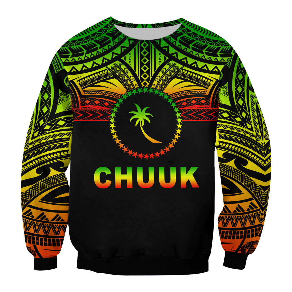 Chuuk Flag Sweatshirt Micronesia Style Reggae LT13 - Polynesian Pride