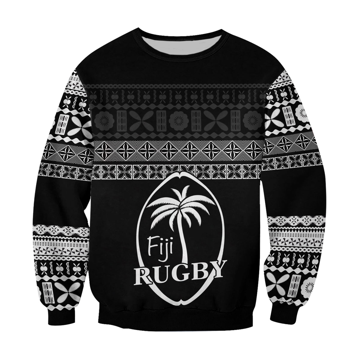 Fiji Rugby Sweatshirt Lifestyle 2022 Flying Fijians LT13 Unisex Black - Polynesian Pride