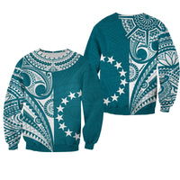 Cook Islands Tatau Sweatshirt Symbolize Passion Stars Version Blue LT13 Unisex Blue - Polynesian Pride