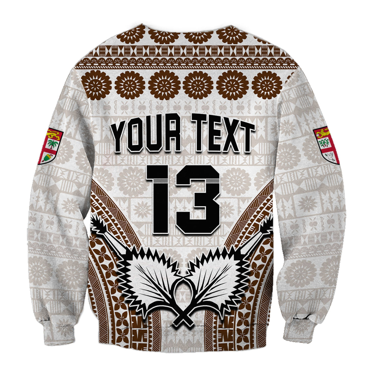 Custom Text and Number Fiji Rugby Bati Sweatshirt Proud Tapa Pattern LT13 - Polynesian Pride