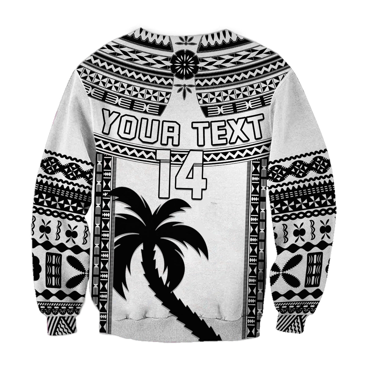 Custom Text And Number Fiji Rugby Sweatshirt Pacific The Bati Black Fijian Tapa LT14 - Polynesian Pride