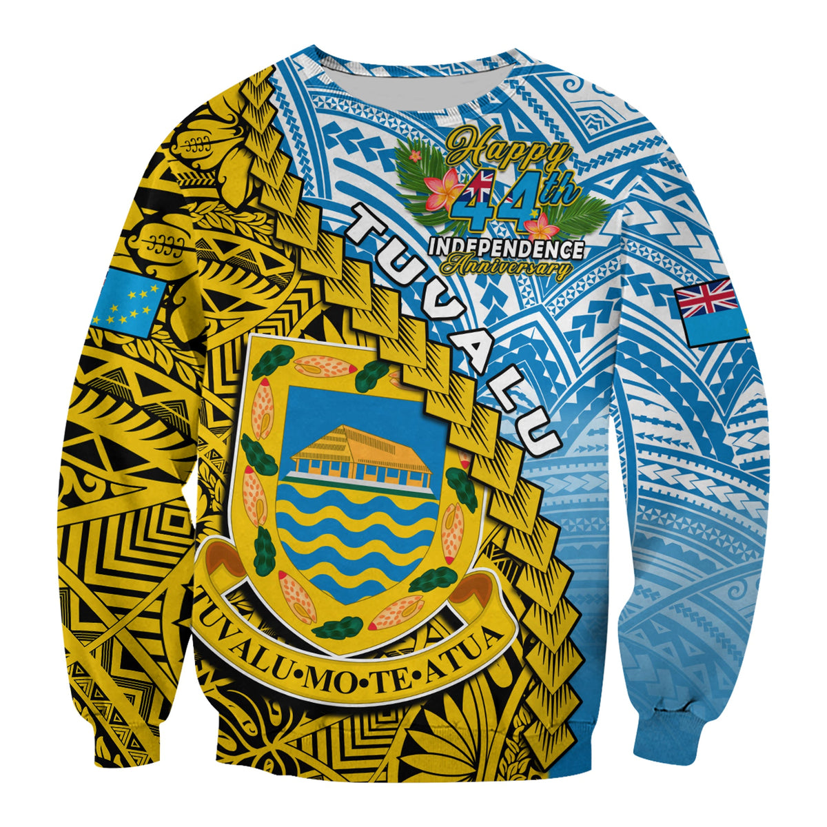 (Custom Personalised) Tuvalu 1978 Sweatshirt Happy 44th Independence Anniversary Polynesian Pattern LT14 - Polynesian Pride