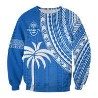 Fiji Rugby Sevens Sweatshirt Fijian 7s Tapa Polynesian Blue Ver.01 LT13 Unisex Blue - Polynesian Pride