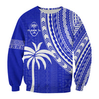 Fiji Rugby Sevens Sweatshirt Fijian 7s Tapa Polynesian Blue Ver.02 LT13 Unisex Blue - Polynesian Pride