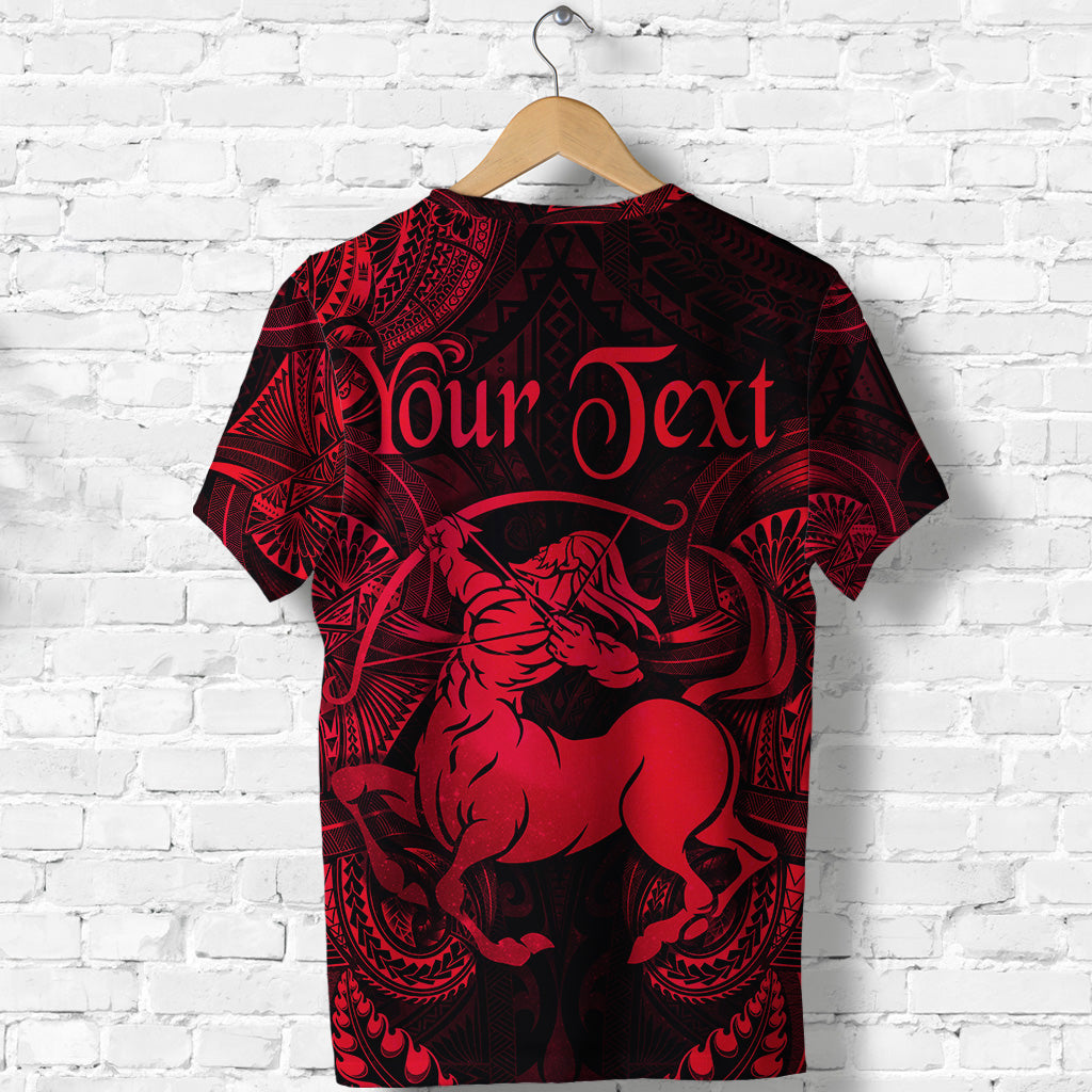 Custom Sagittarius Zodiac Polynesian T Shirt Unique Style Red LT8 - Polynesian Pride