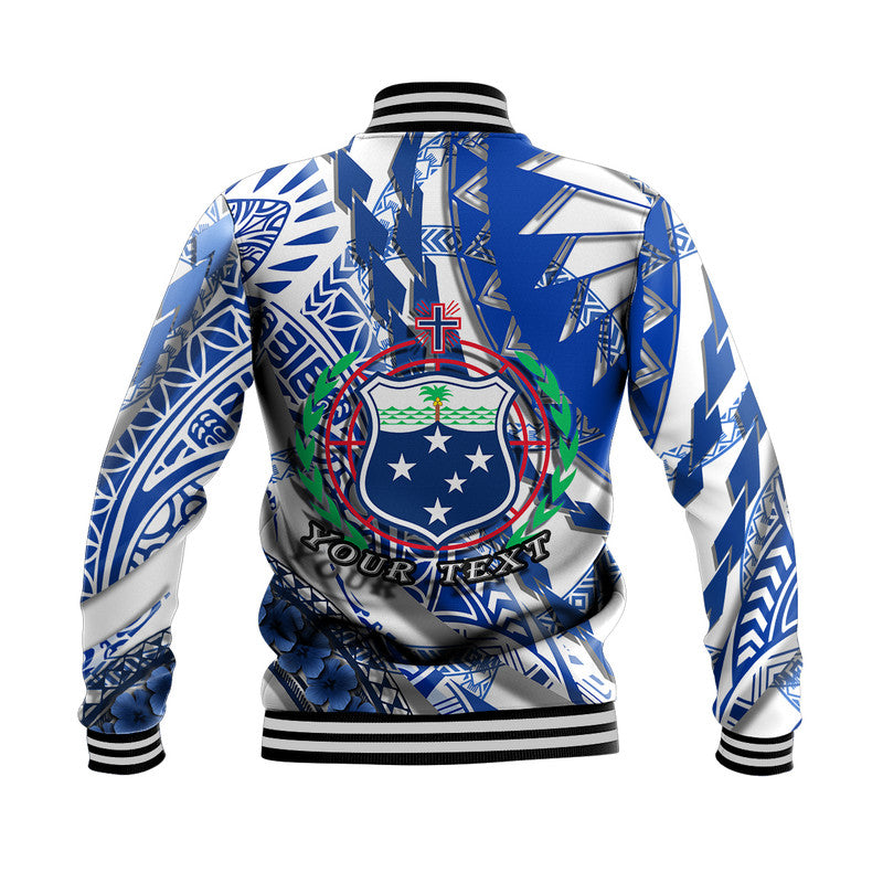 (Custom Personalised) Samoa Baseball Jacket Artsy Style - White LT9 - Polynesian Pride