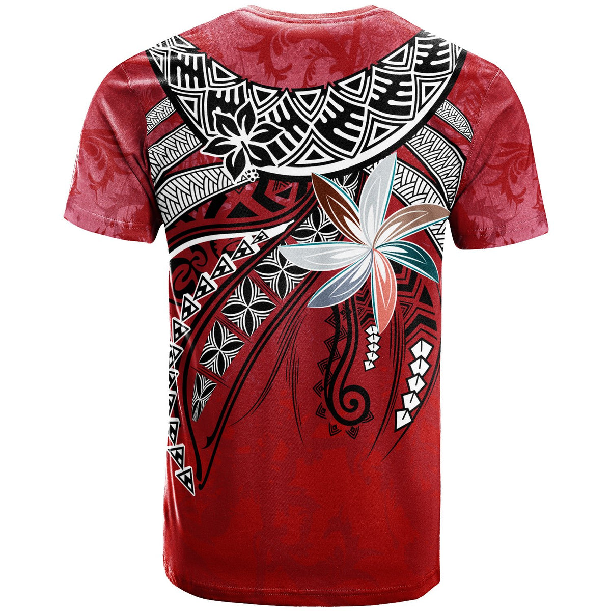 American Samoa T Shirt Fanciful Forest Red Color - Polynesian Pride