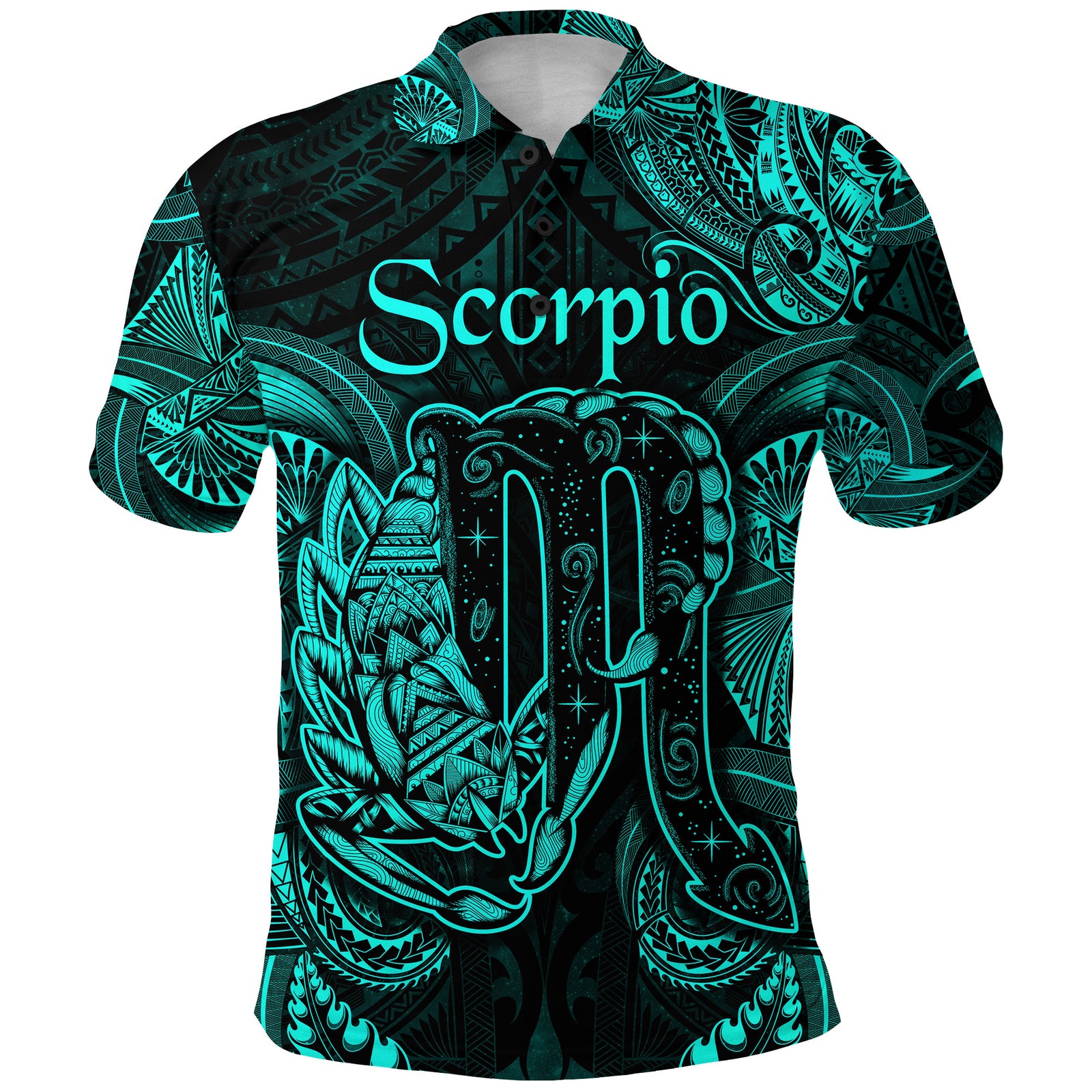 Scorpio Zodiac Polynesian Polo Shirt Unique Style Turquoise LT8 - Polynesian Pride