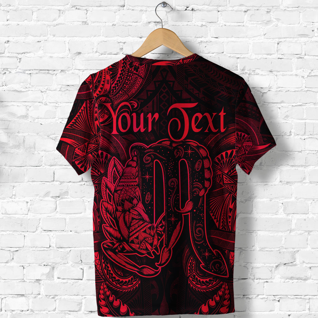 Custom Scorpio Zodiac Polynesian T Shirt Unique Style Red LT8 - Polynesian Pride