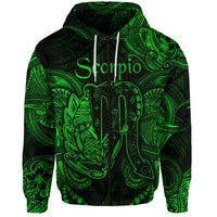 Custom Scorpio Zodiac Polynesian Zip Hoodie Unique Style Green LT8 - Polynesian Pride