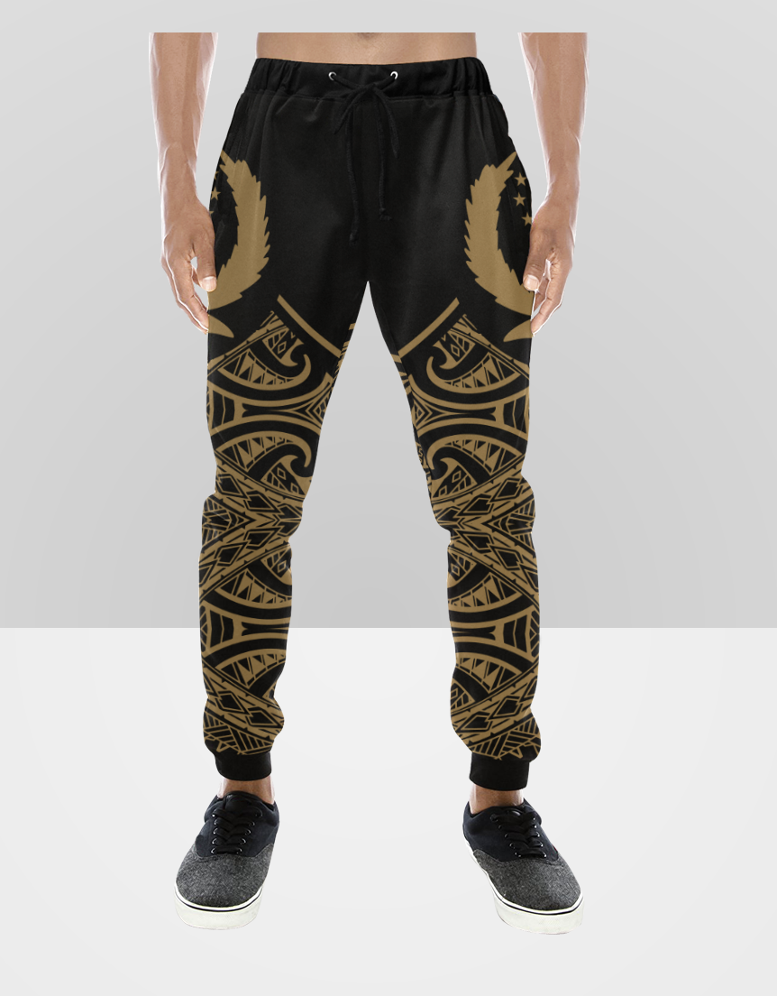 Pohnpei Tribal Sweatpant - Black Gold - Polynesian Pride