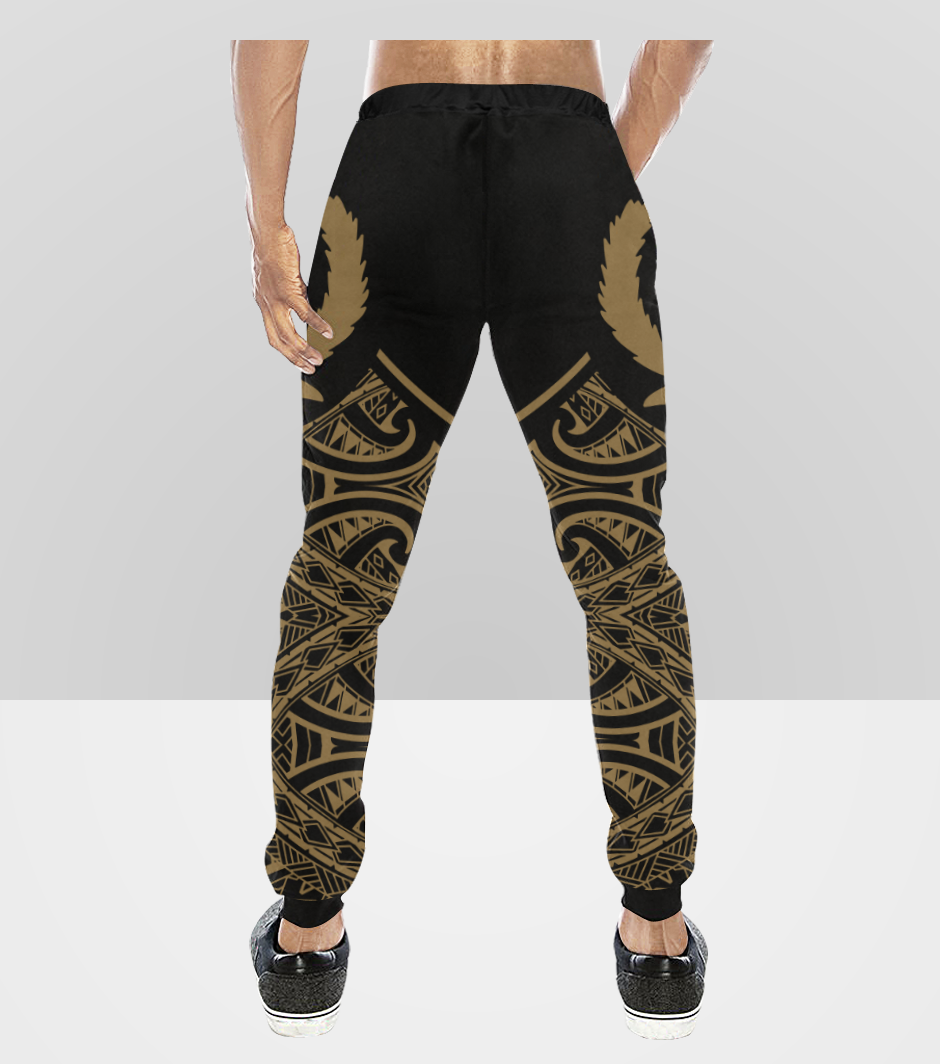 Pohnpei Tribal Sweatpant - Black Gold - Polynesian Pride