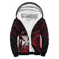 Wallis et Futuna Personalised Sherpa Hoodie Tapa Hibiscus Vibes LT7 Unisex Red - Polynesian Pride