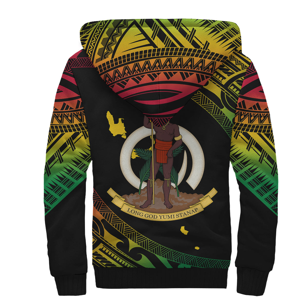 Vanuatu Proud To Be A Ni-Van - Polynesian Pattern Sherpa Hoodie LT7 - Polynesian Pride