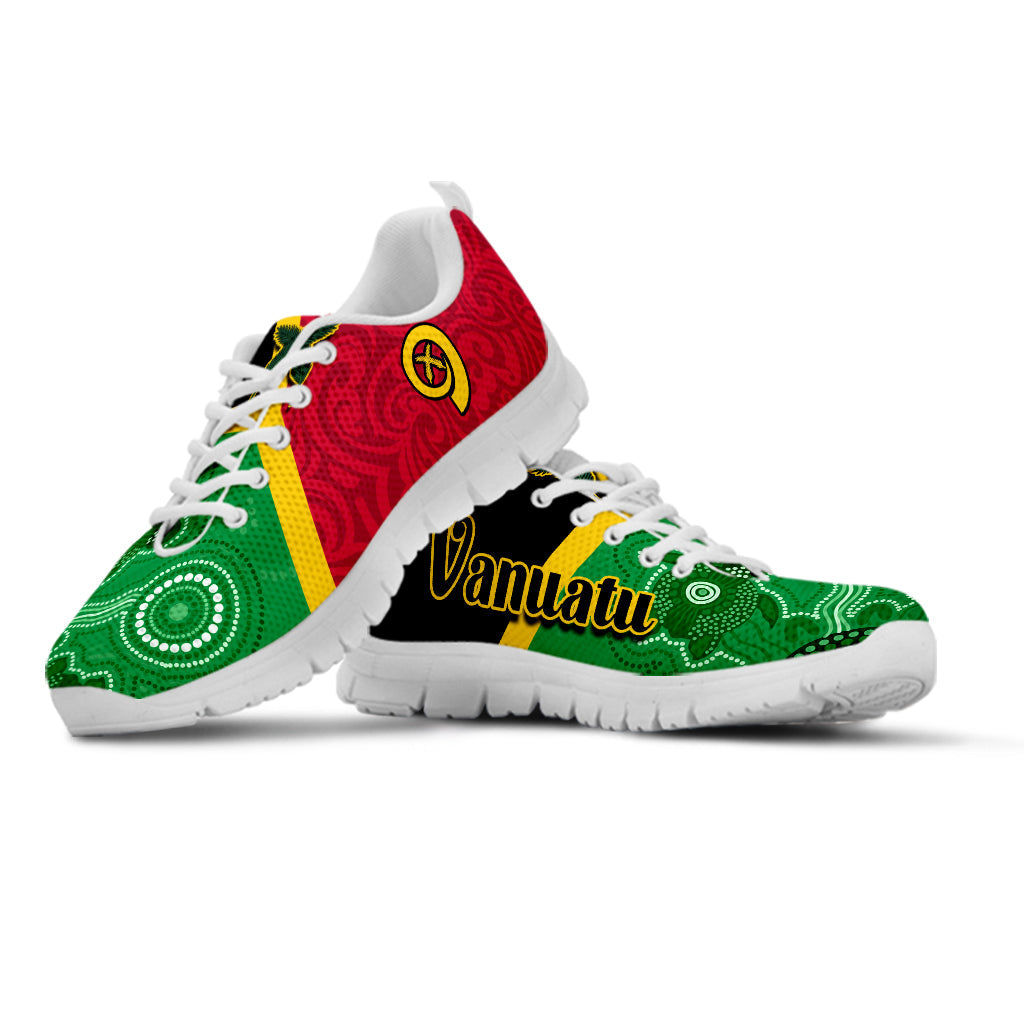 Vanuatu Sneakers Aboriginal Turtle Mix Sand Drawing LT13 - Polynesian Pride