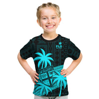 (Custom Personalised) Fiji Rugby Sevens Kid T Shirt Tapa Palm Tree and Fijian Coat of Arms LT9 Youth XL Size14 - Polynesian Pride