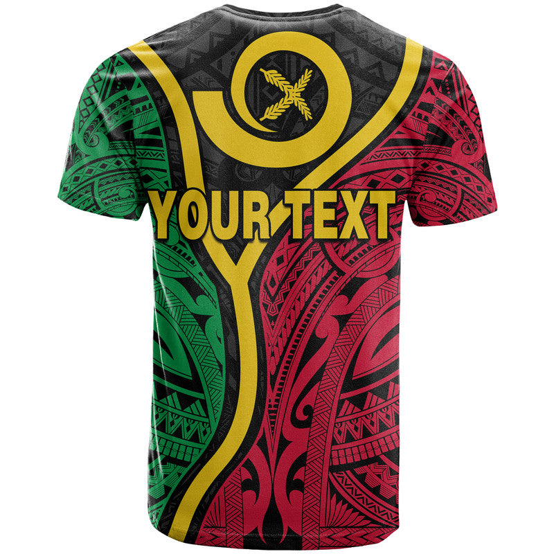 Custom Vanuatu T Shirt Tribal Vanuatu Coat of Arms Flag Style LT9 - Polynesian Pride