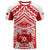 (Custom Text and Number) Tonga Rugby Sevens T Shirt Coat of Arms Tribal Polynesian Pattern LT9 Red - Polynesian Pride