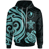 Yap Polynesian Hoodie Turquoise Tentacle Turtle Unisex Turquoise - Polynesian Pride