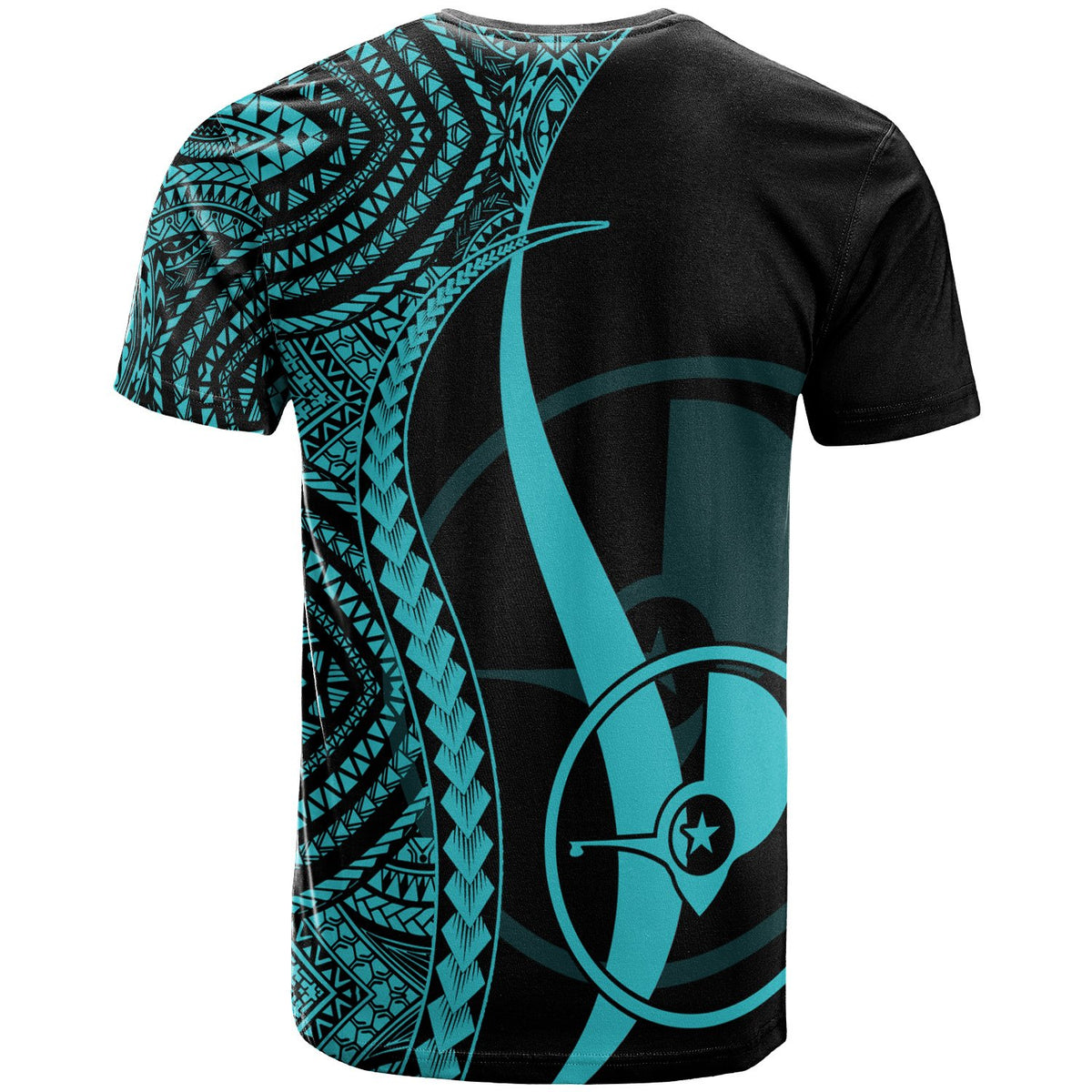 Yap T Shirt Turquoise Micronesian Tentacle Tribal Pattern - Polynesian Pride